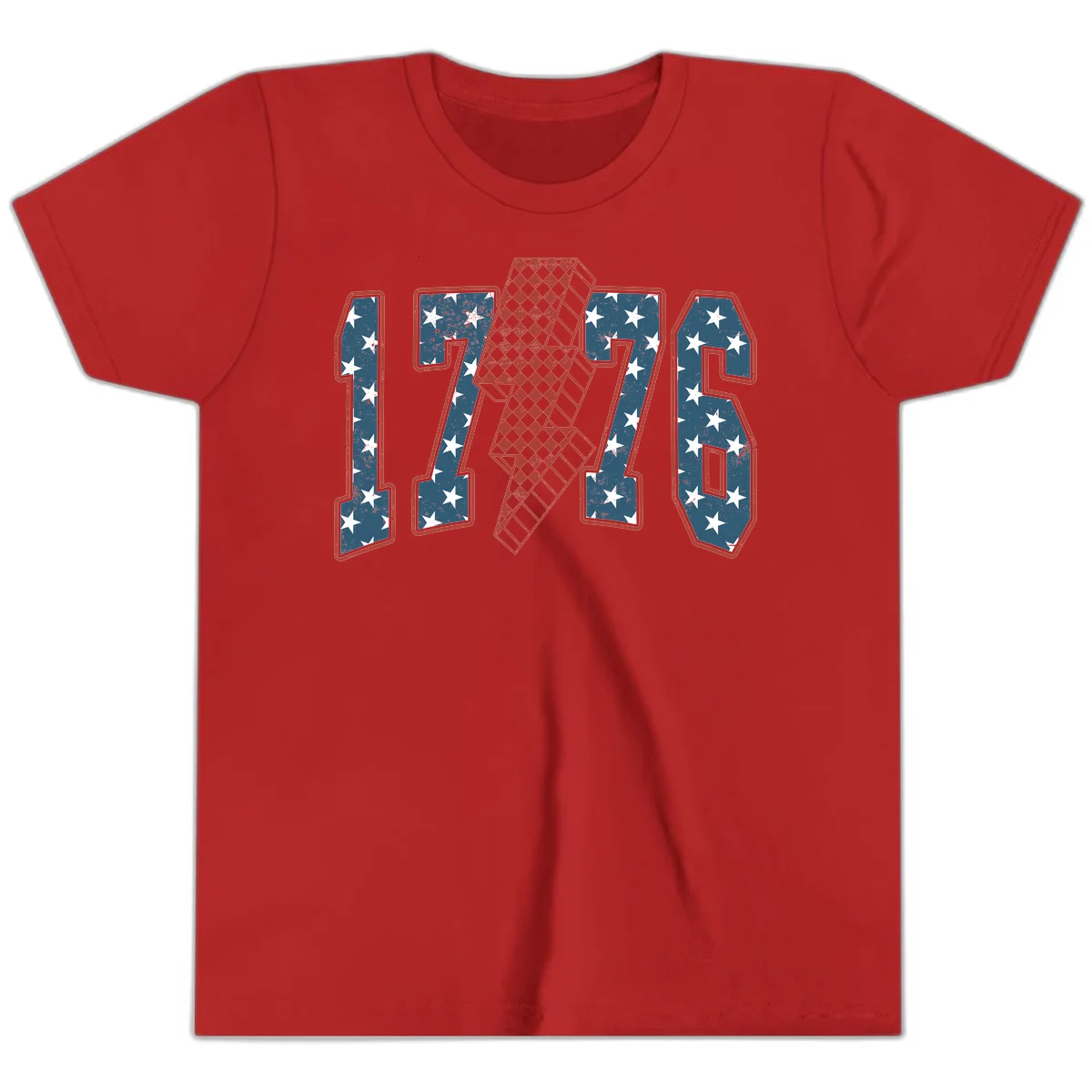 America 250th Anniversary 1776 Heritage Design Youth T-Shirt in Red