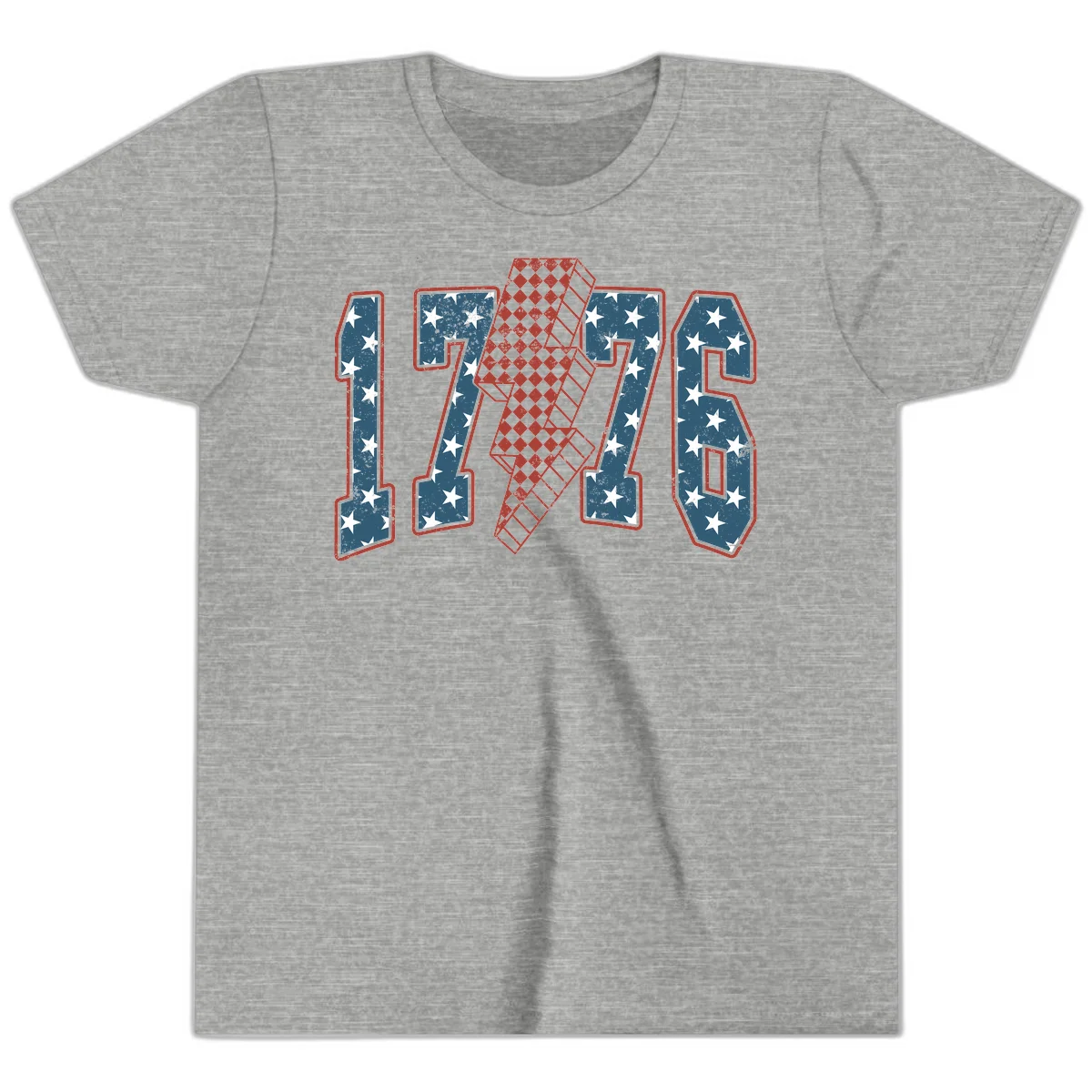 America 250th Anniversary 1776 Heritage Design Youth T-Shirt in Athletic Heather