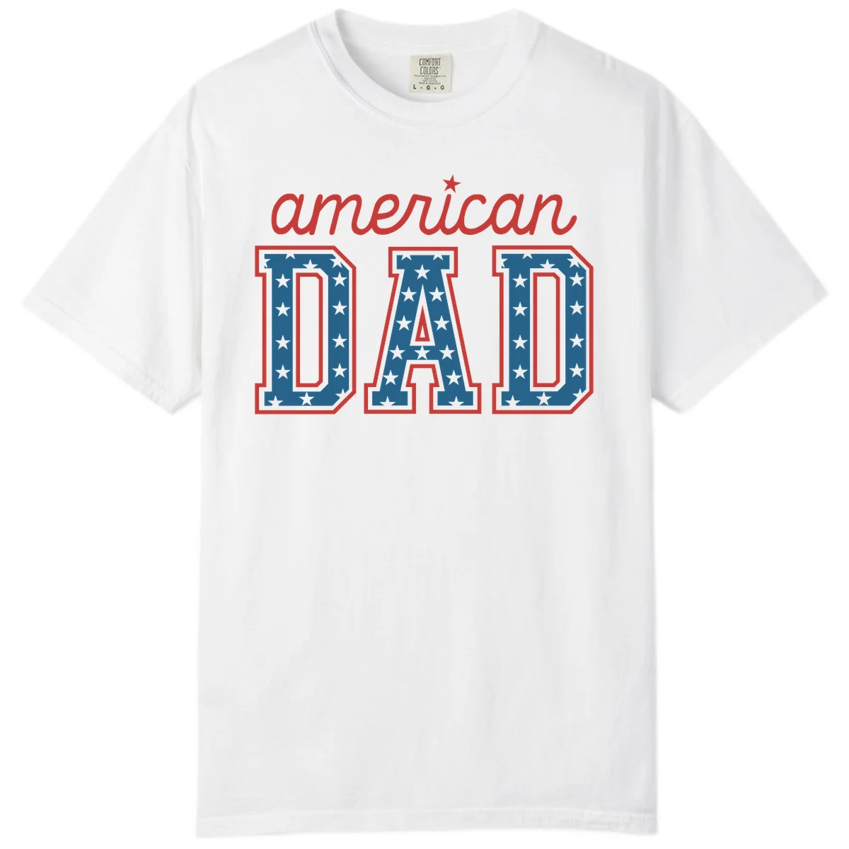 American Dad Patriotic Star Comfort T-Shirt in White