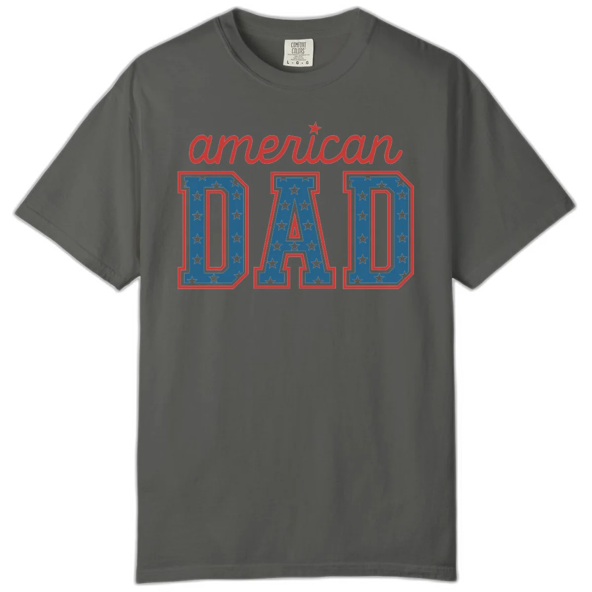 American Dad Patriotic Star Comfort T-Shirt in Pepper