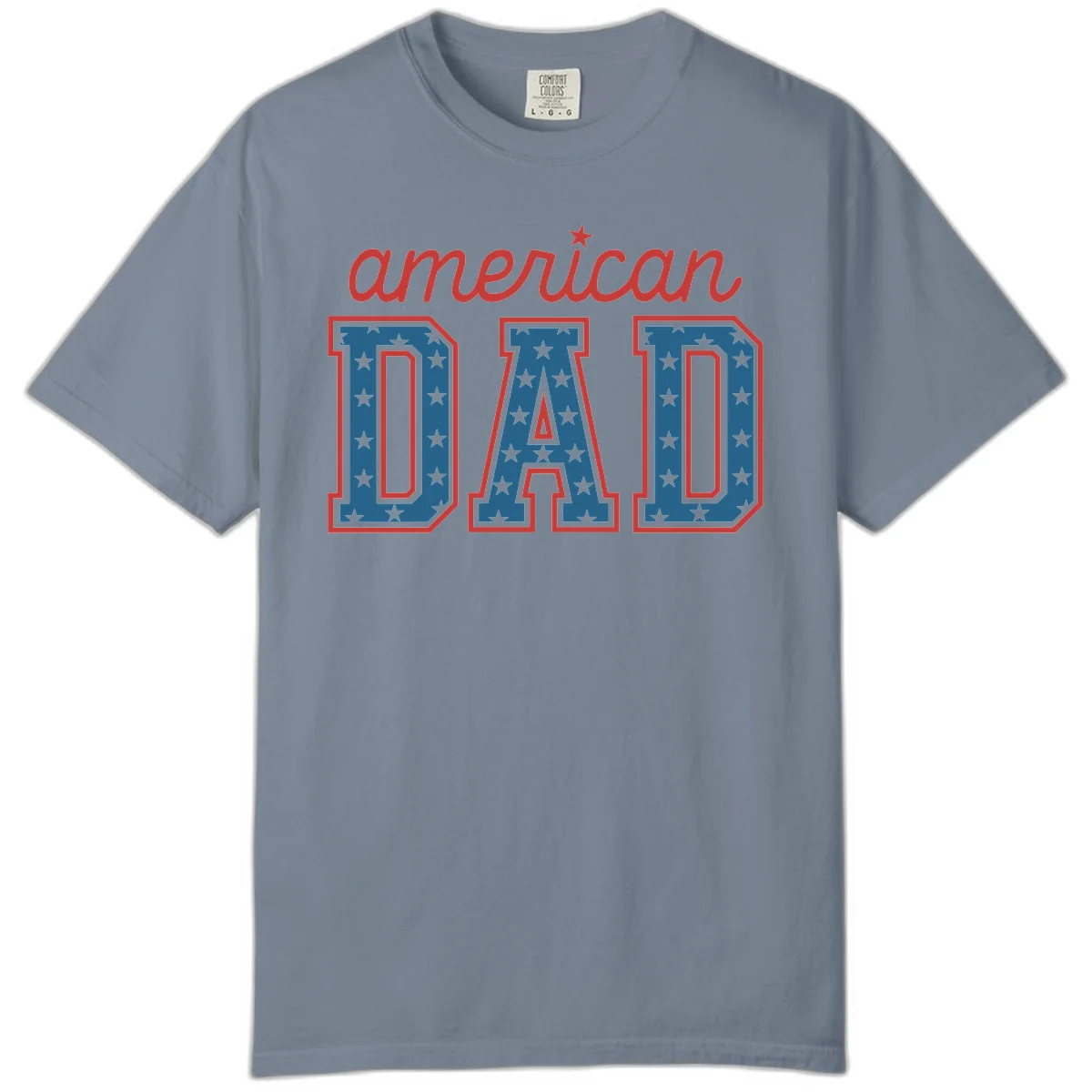 American Dad Patriotic Star Comfort T-Shirt in Blue Jean