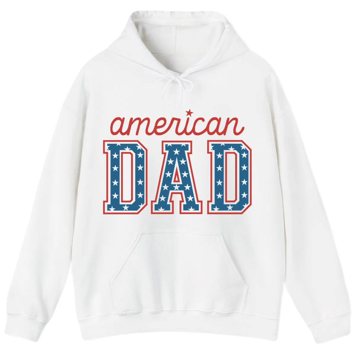 American Dad Patriotic Star Hoodie in White