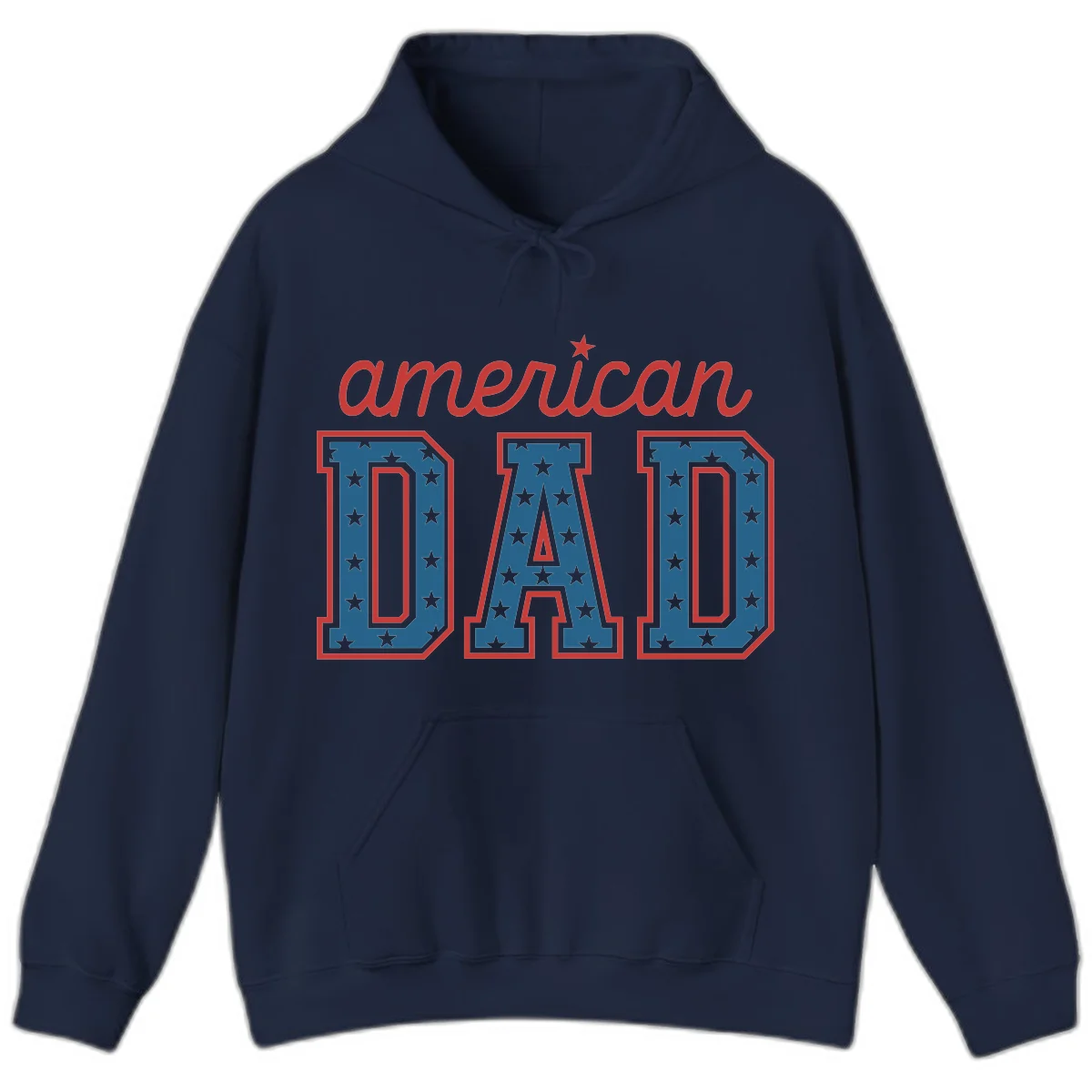 American Dad Patriotic Star Hoodie in Navy