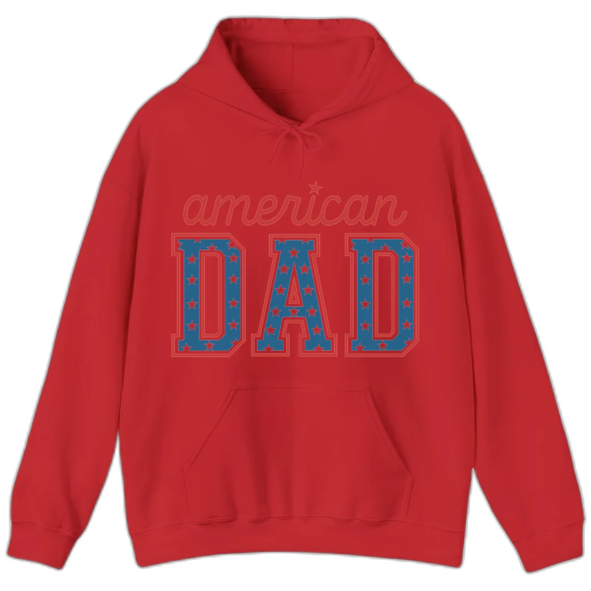 American Dad Patriotic Star Hoodie in Red