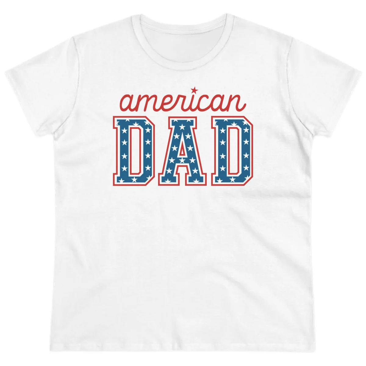 American Dad Patriotic Star Ladies Tee in White