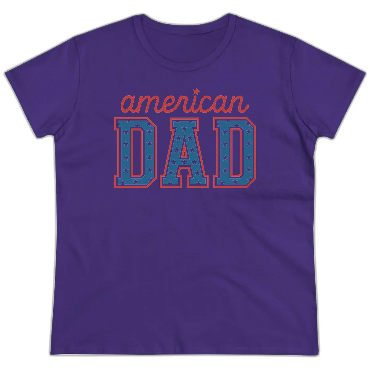 American Dad Patriotic Star Ladies Tee in Purple