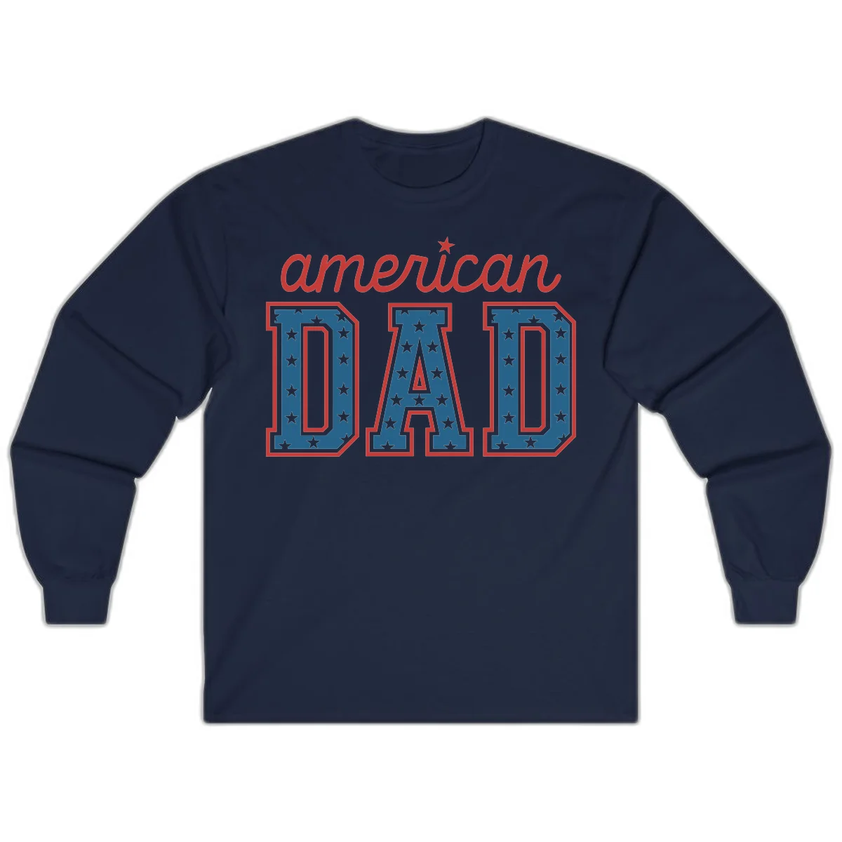 American Dad Patriotic Star Long Sleeve in Navy