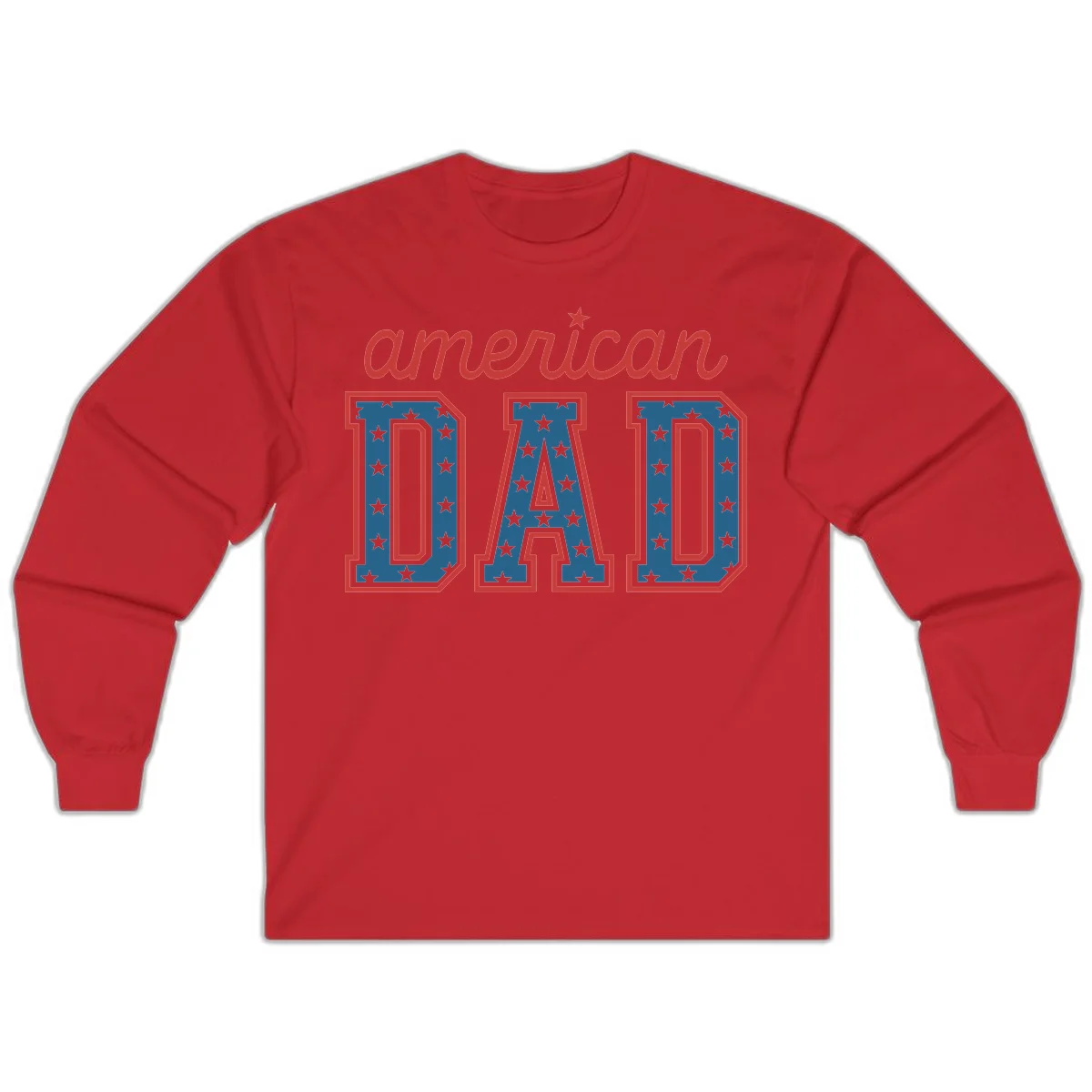 American Dad Patriotic Star Long Sleeve in Red