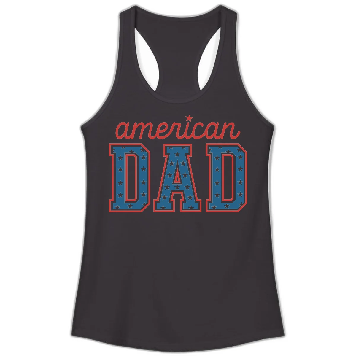 American Dad Patriotic Star Ladies Tank in Black