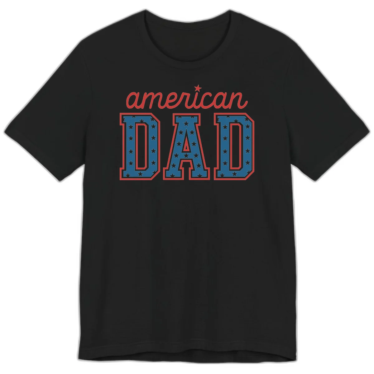 American Dad Patriotic Star Premium T-Shirt in Black