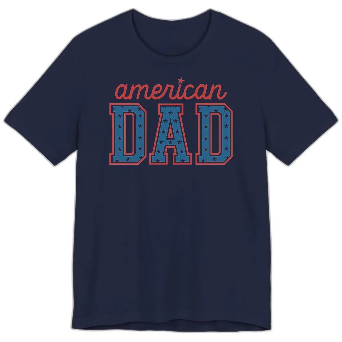 American Dad Patriotic Star Premium T-Shirt in Navy
