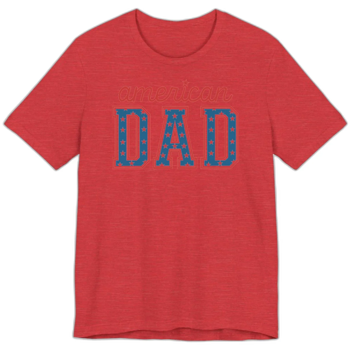 American Dad Patriotic Star Premium T-Shirt in Heather Red