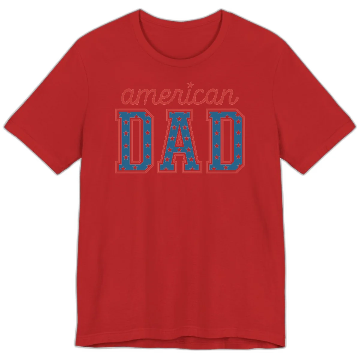 American Dad Patriotic Star Premium T-Shirt in Red