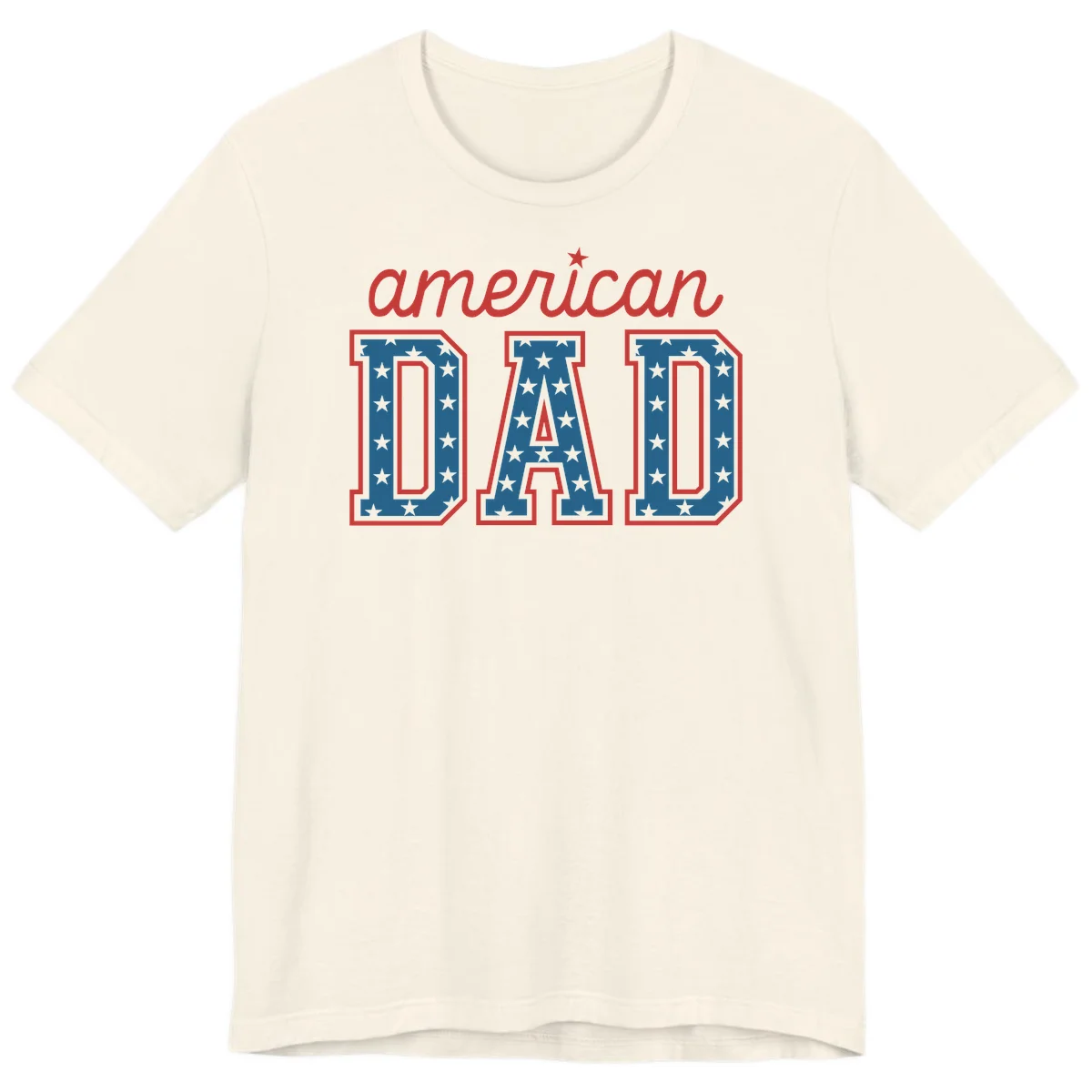 American Dad Patriotic Star Premium T-Shirt in Natural
