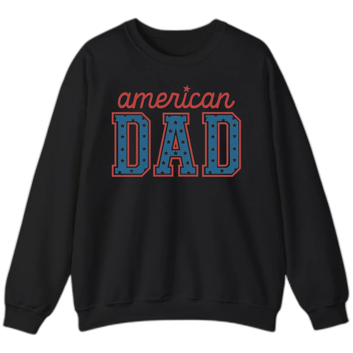 American Dad Patriotic Star Sweatshirt in Black