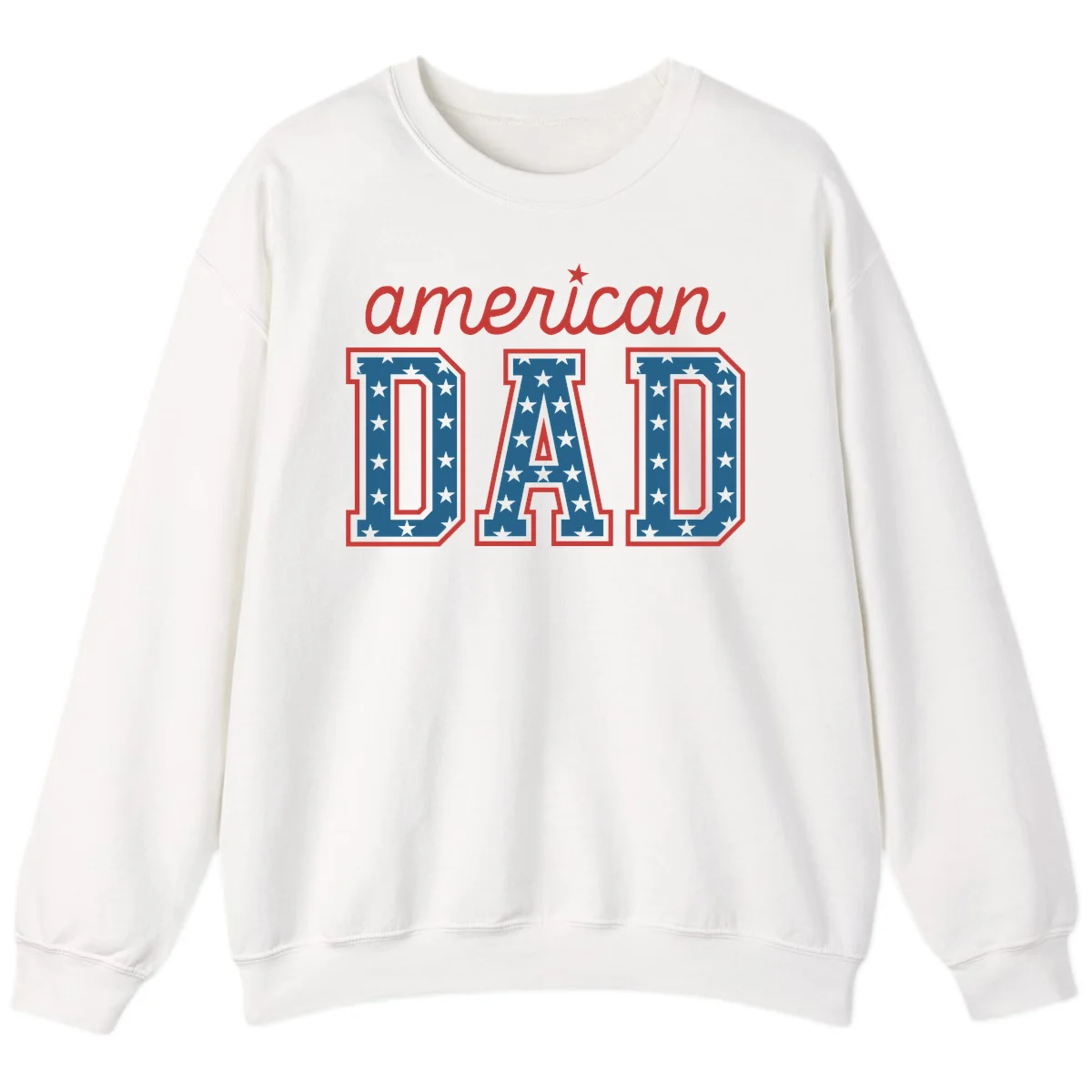 American Dad Patriotic Star Sweatshirt in White