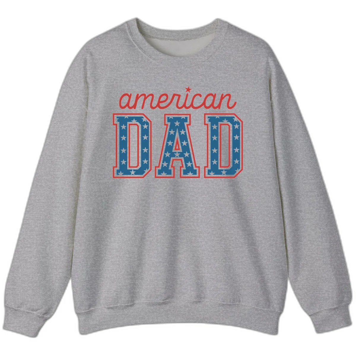 American Dad Patriotic Star Sweatshirt in Sport Grey