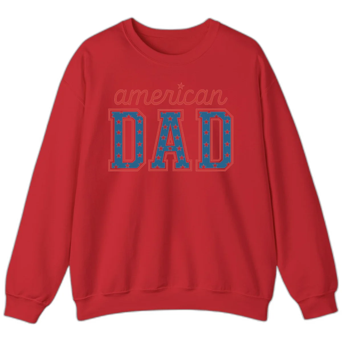 American Dad Patriotic Star Sweatshirt in Red