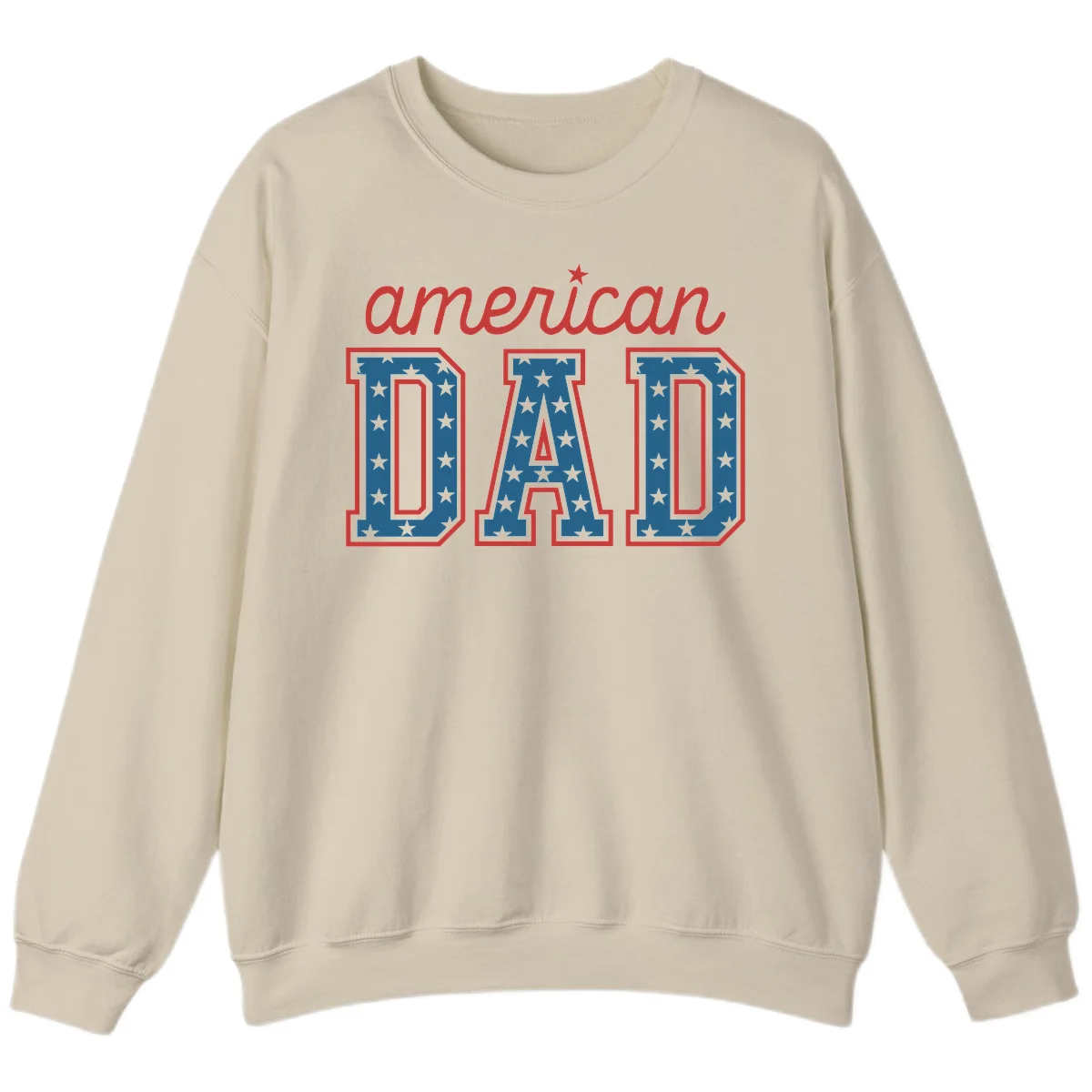 American Dad Patriotic Star Sweatshirt in Sand