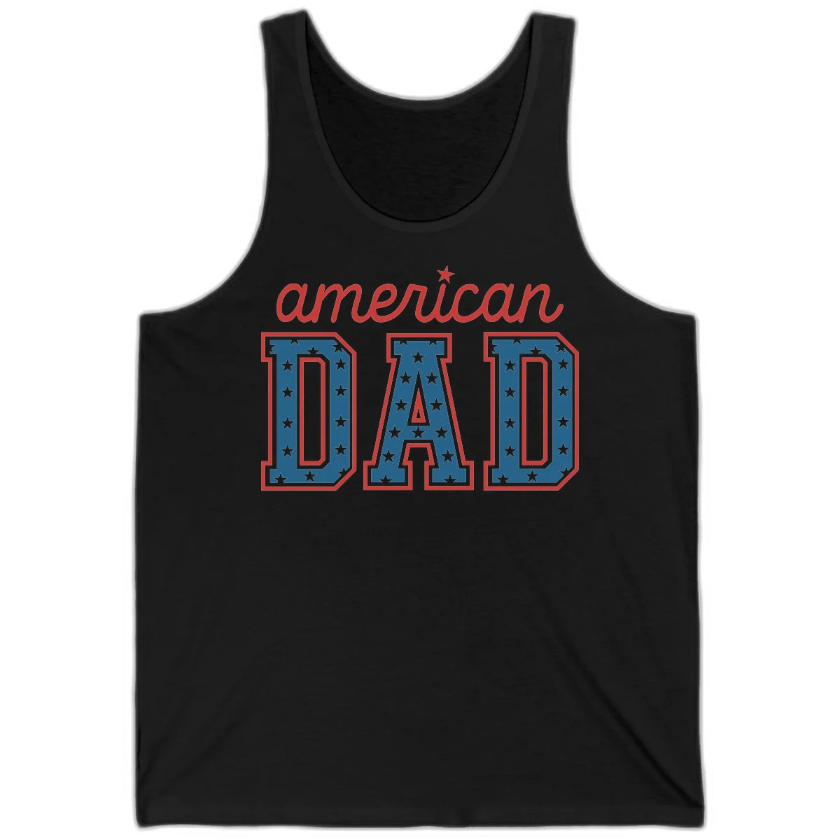 American Dad Patriotic Star Tank in Black
