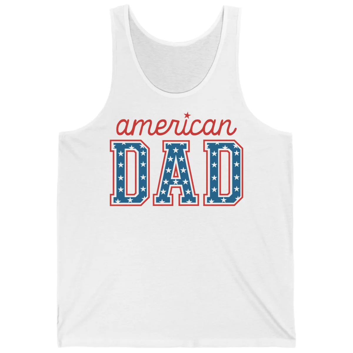 American Dad Patriotic Star Tank in White