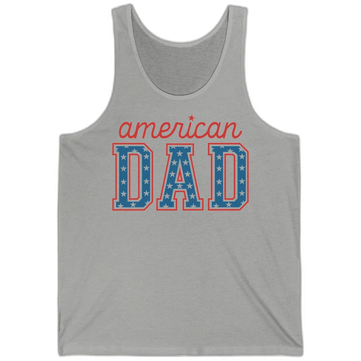 American Dad Patriotic Star Tank in Athletic Heather