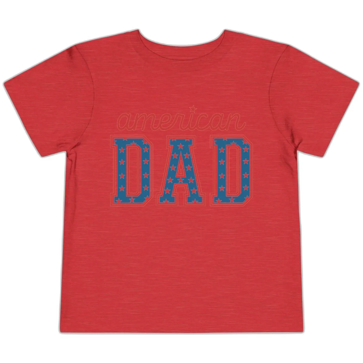 American Dad Patriotic Star Spangled Design Toddler T-Shirt in Heather Red