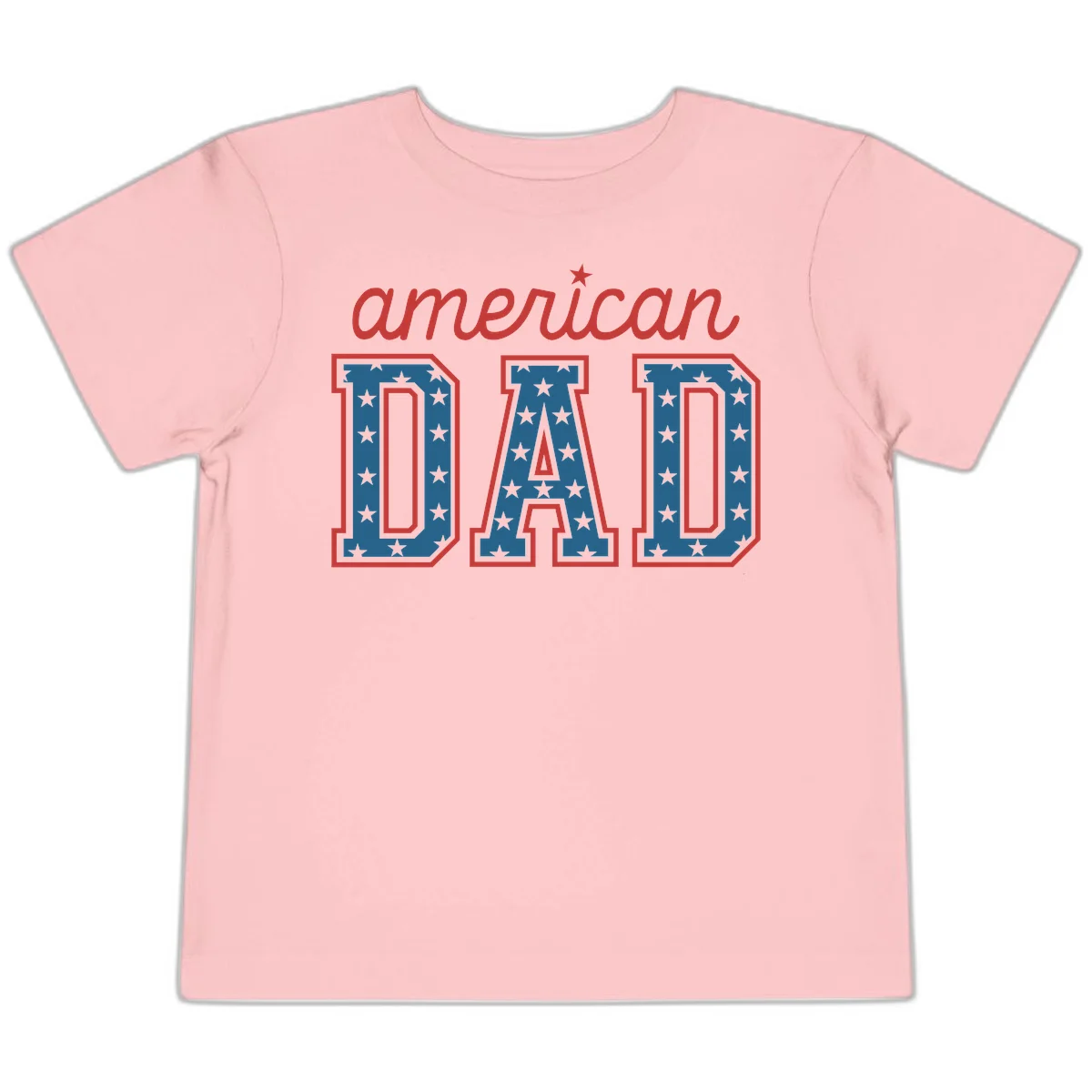 American Dad Patriotic Star Toddler T-Shirt in Pink