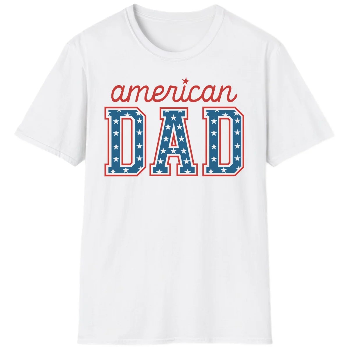 American Dad Patriotic Star T-Shirt in White