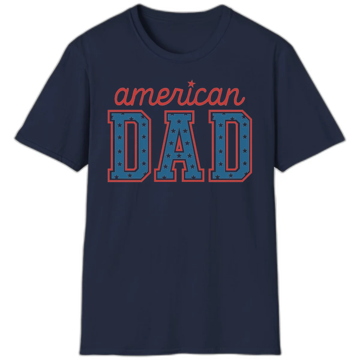 American Dad Patriotic Star T-Shirt in Navy