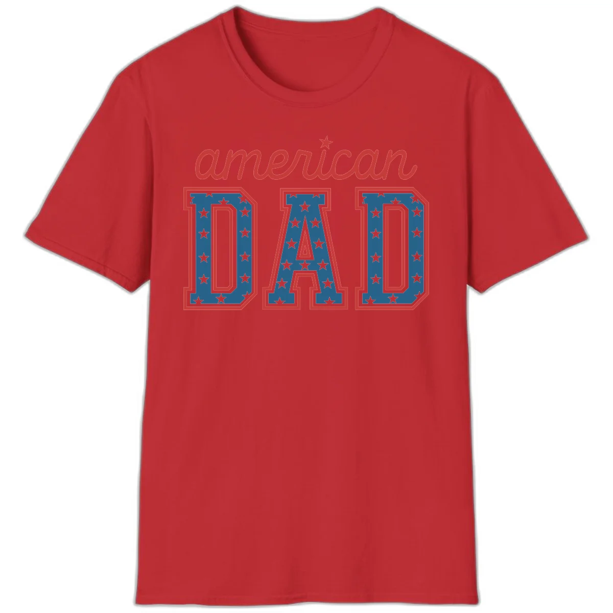 American Dad Patriotic Star T-Shirt in Red