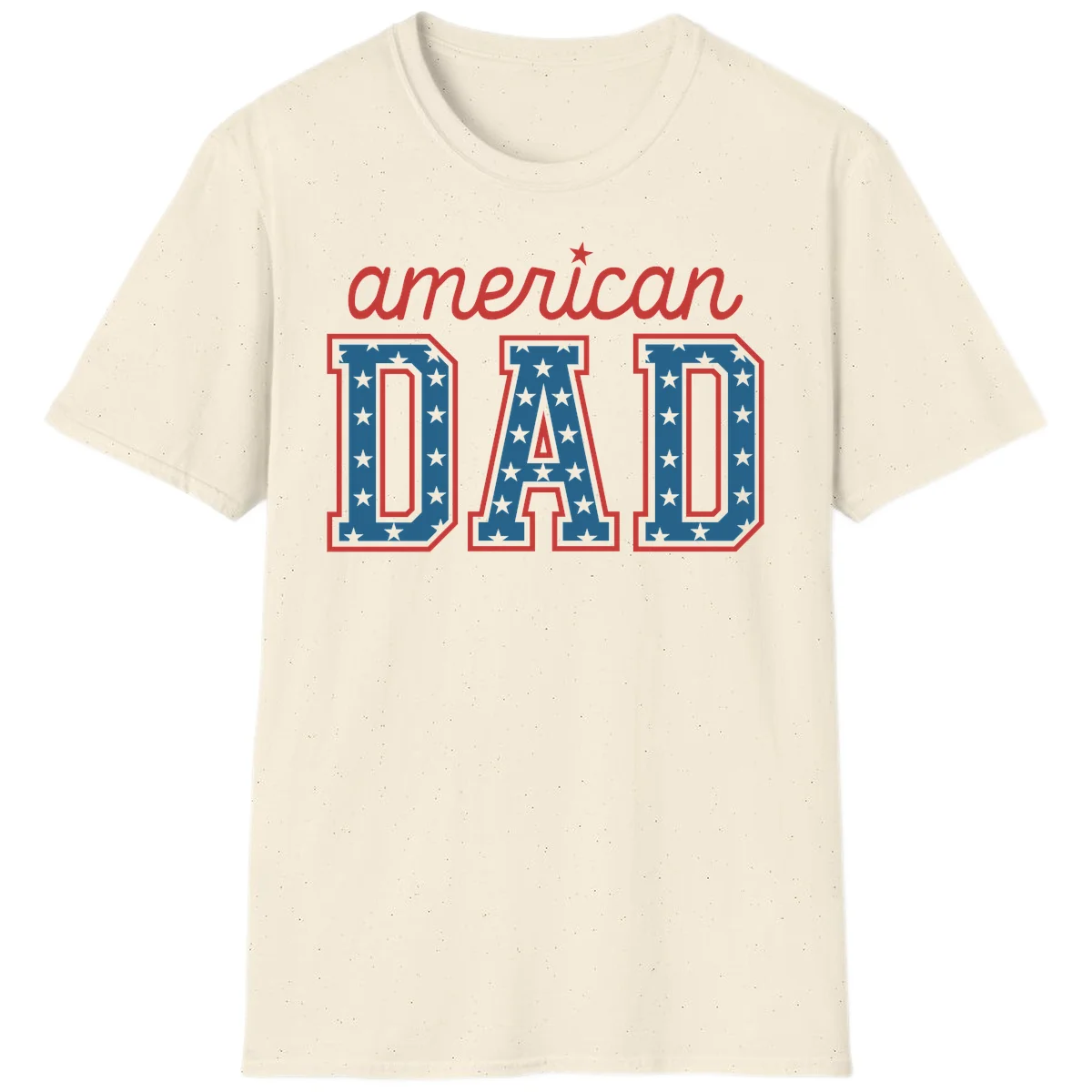 American Dad Patriotic Star T-Shirt in Natural