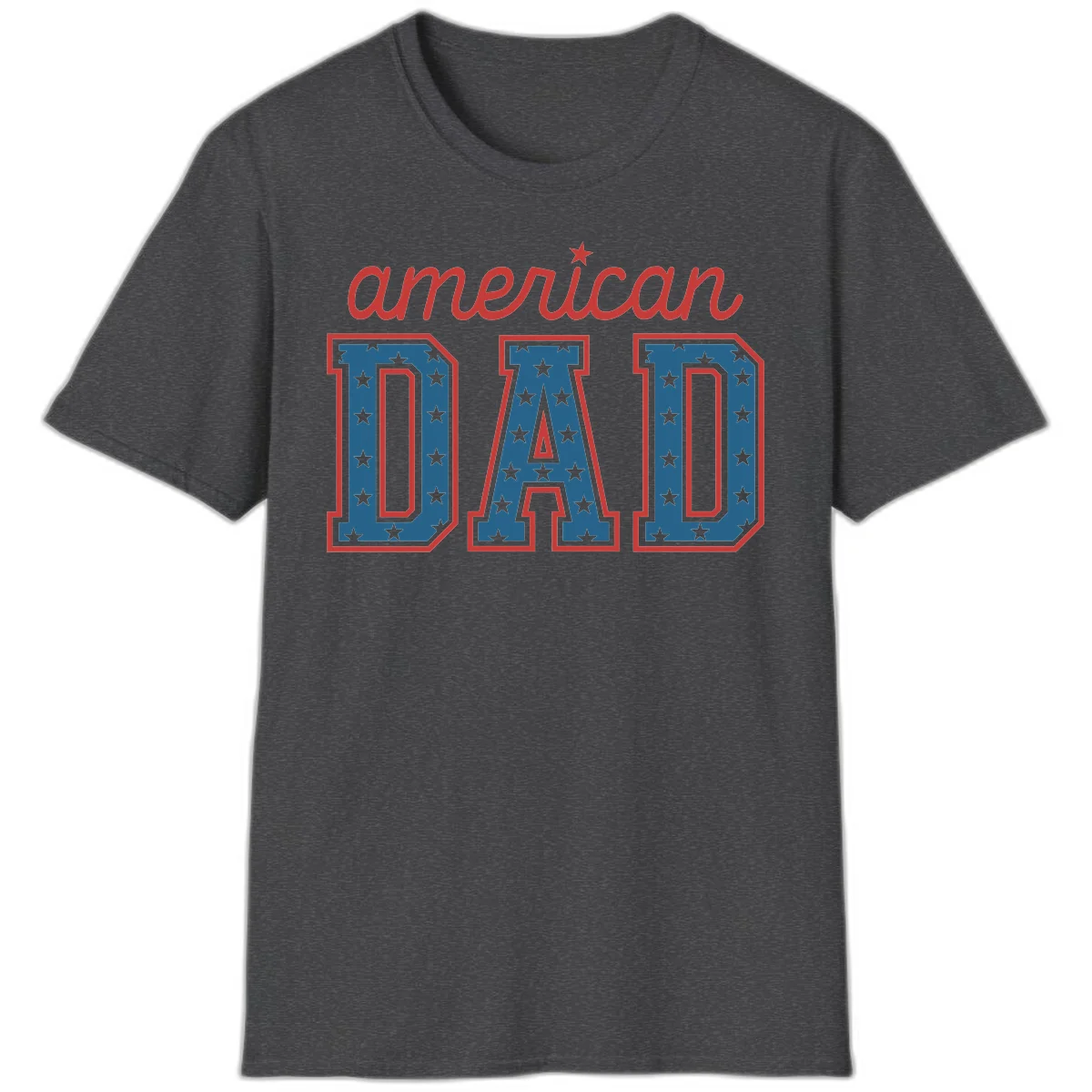 American Dad Patriotic Star T-Shirt in Dark Heather