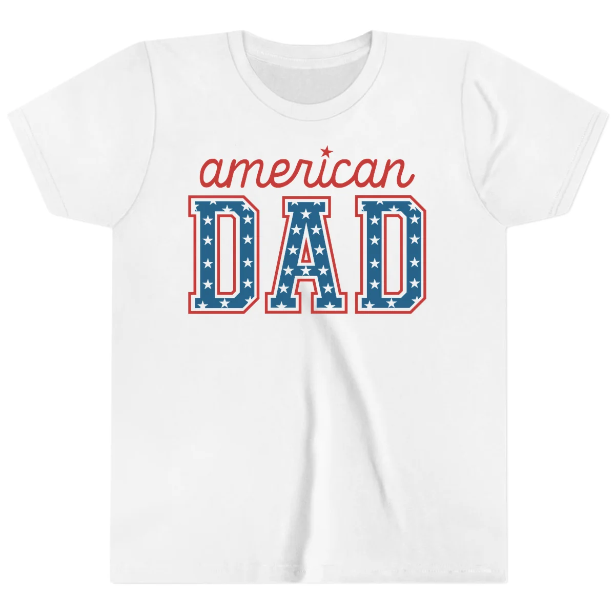 American Dad Patriotic Star Youth T-Shirt in White