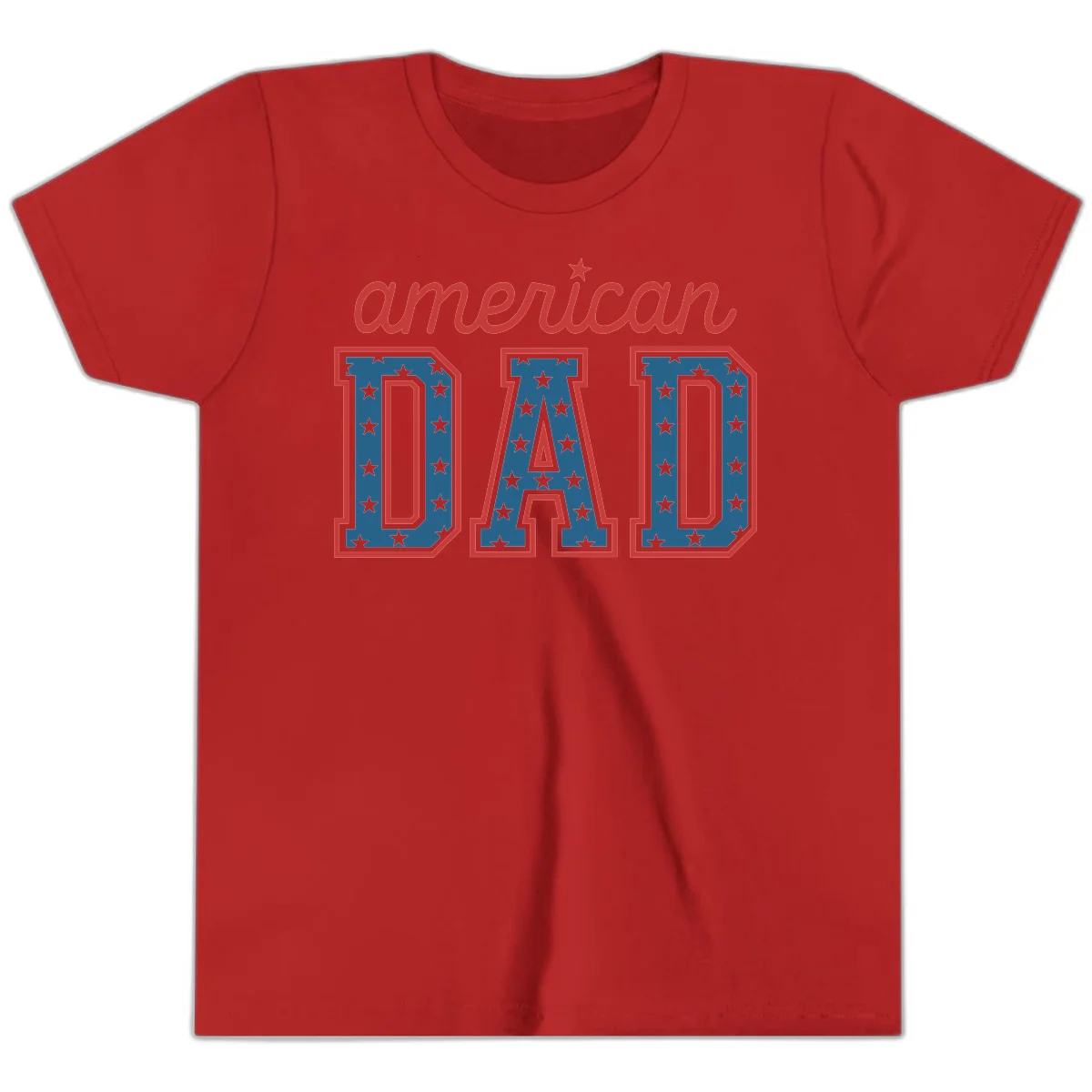 American Dad Patriotic Star Youth T-Shirt in Red