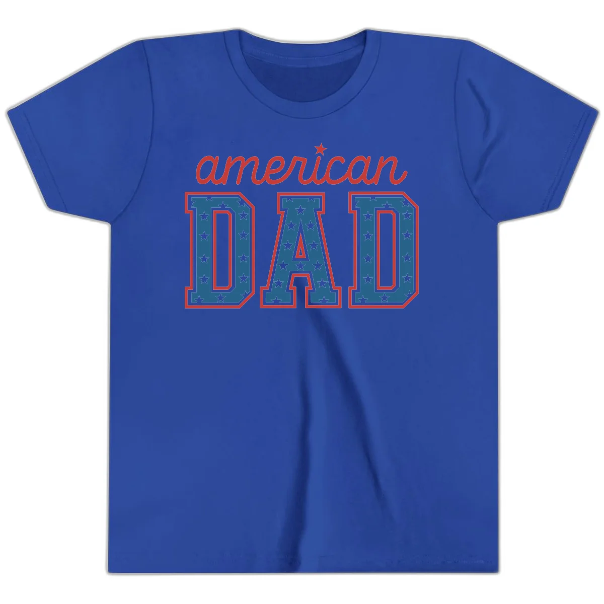 American Dad Patriotic Star Youth T-Shirt in True Royal