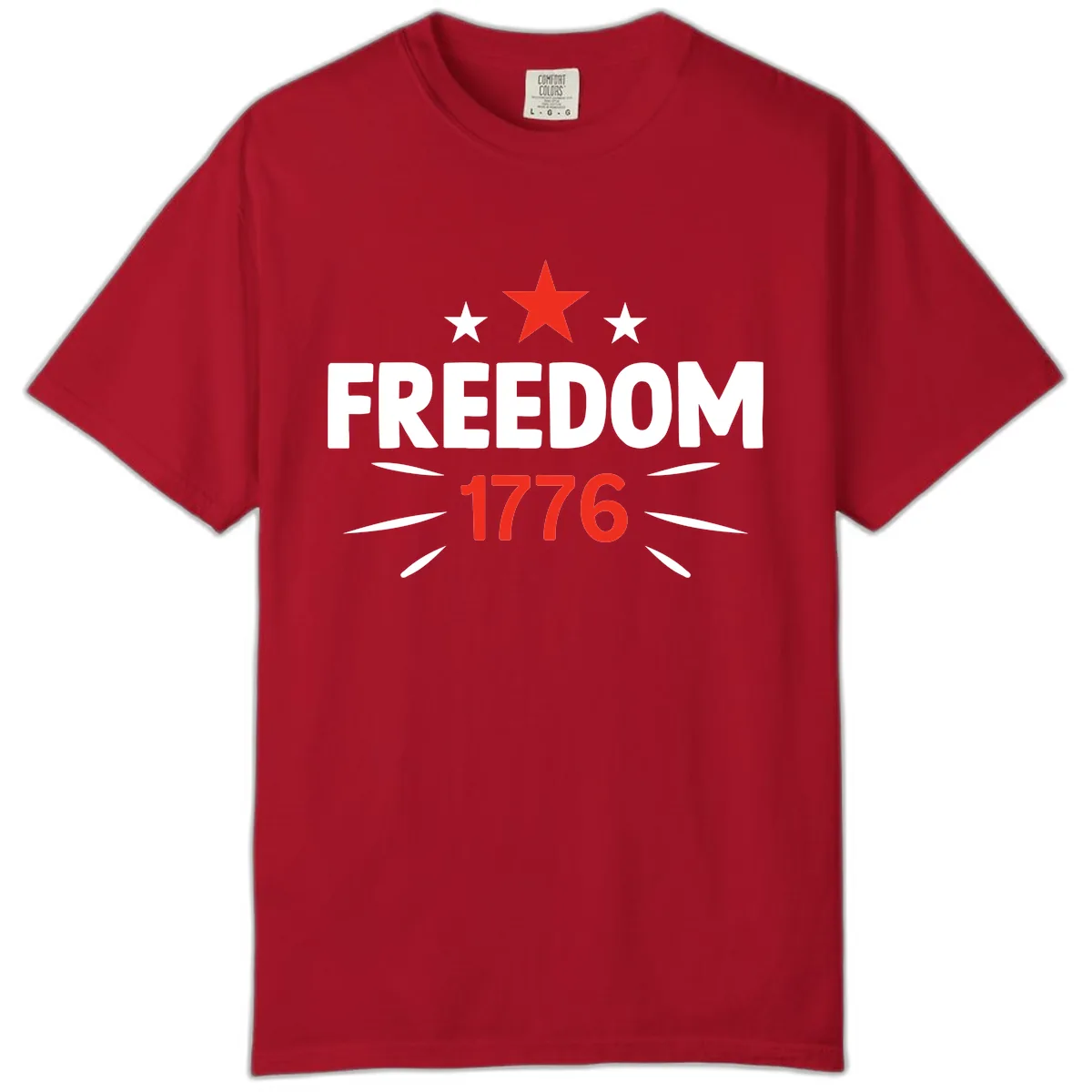 Founding Year 1776 Red Star Commemorative Design Comfort Color in Red