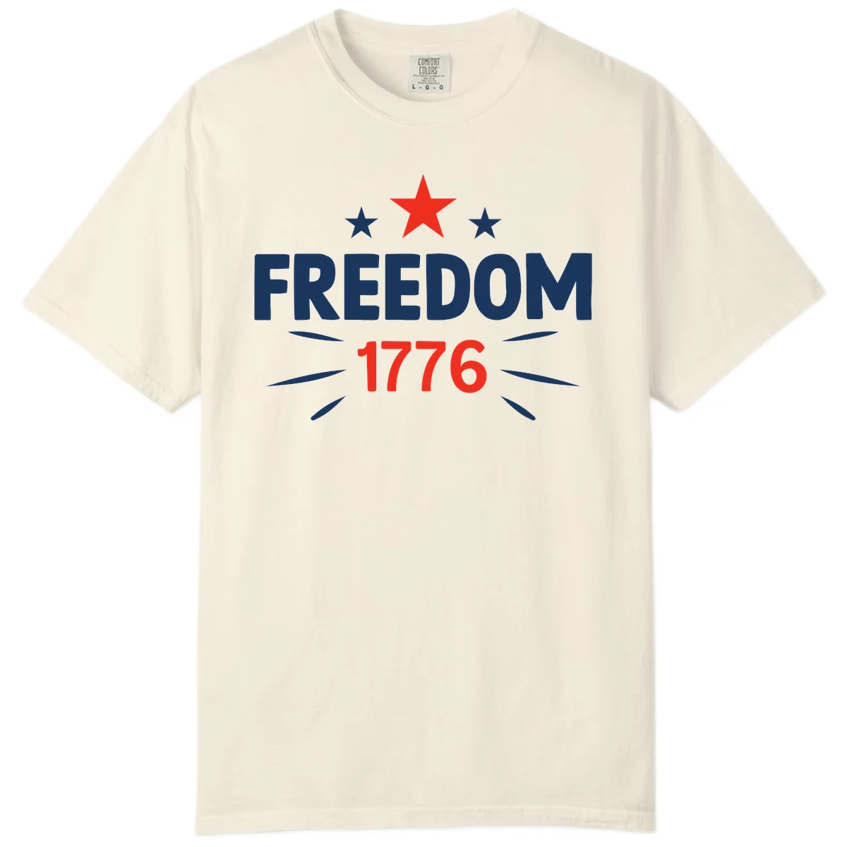 Founding Year 1776 Red Star Comfort Color in Ivory