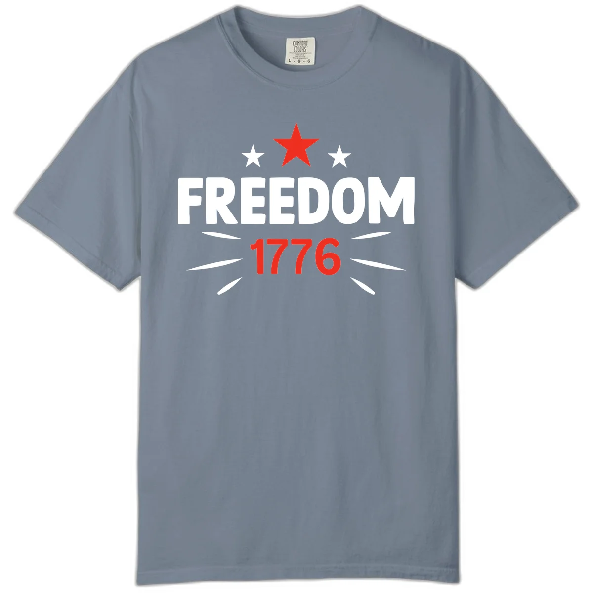 Founding Year 1776 Red Star Comfort Color in Blue Jean