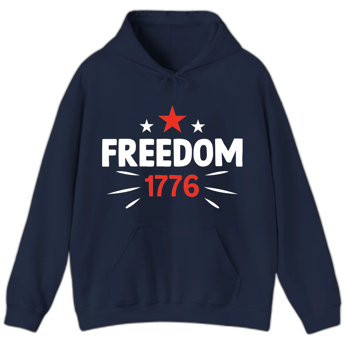 Founding Year 1776 Red Star Hoodie in Navy