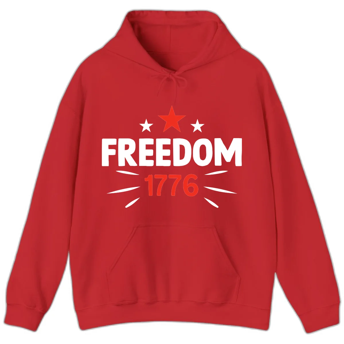 Founding Year 1776 Red Star Hoodie in Red
