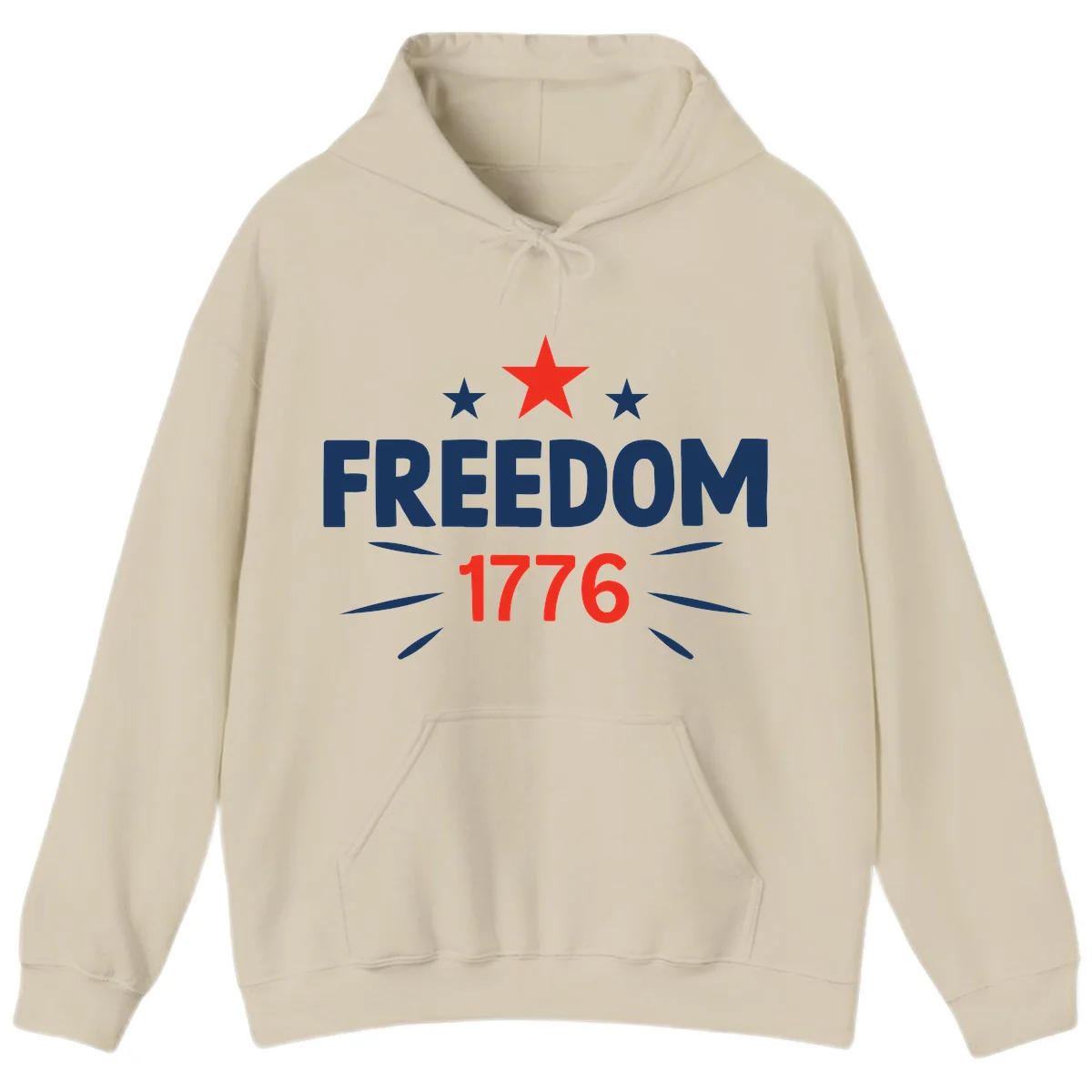 Founding Year 1776 Red Star Hoodie in Sand