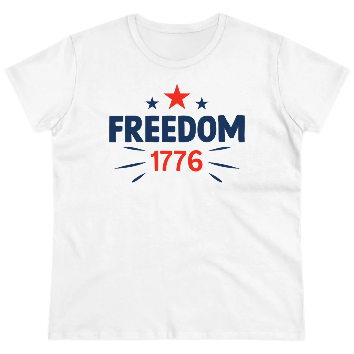 Founding Year 1776 Red Star Ladies Tee in White
