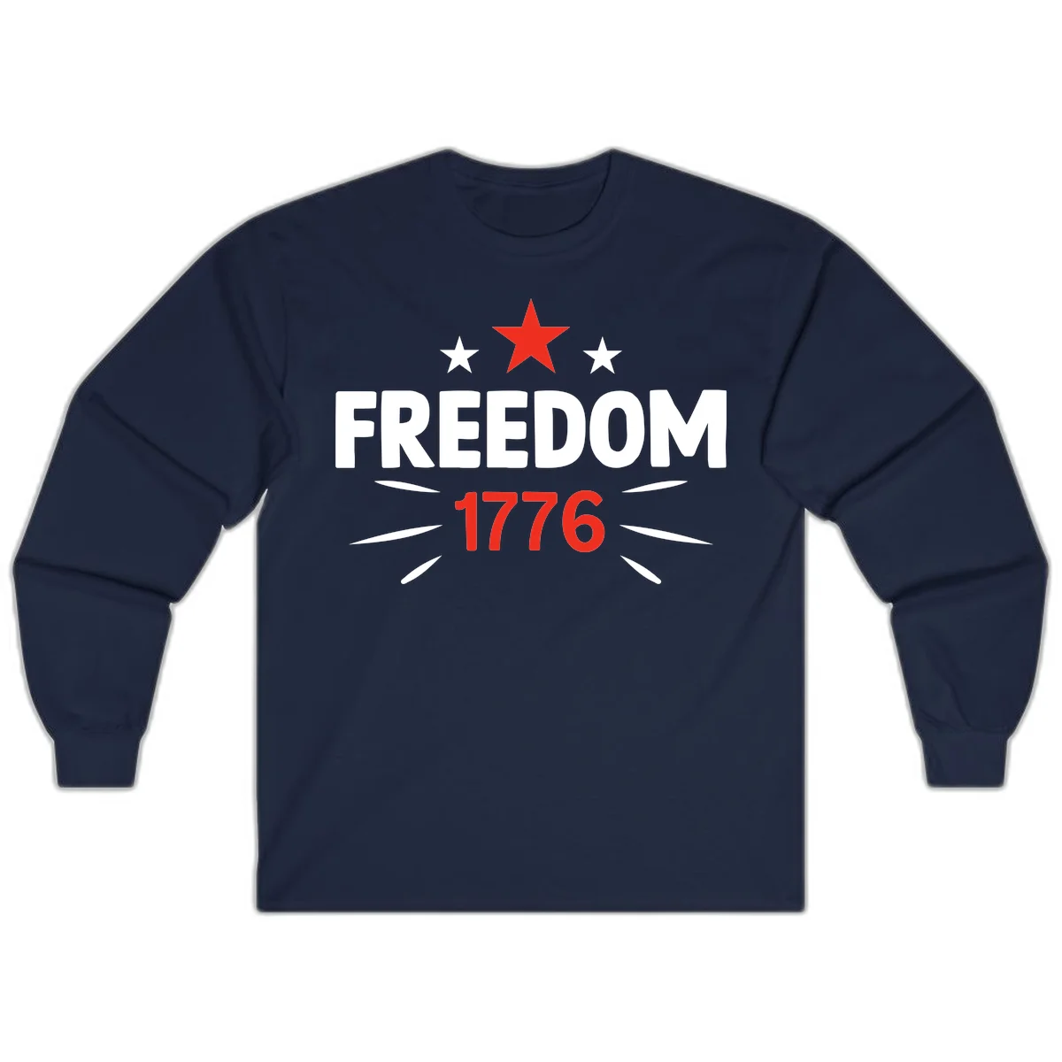 Founding Year 1776 Red Star Long Sleeve in Navy