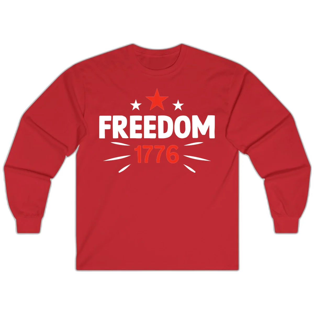 Founding Year 1776 Red Star Long Sleeve in Red