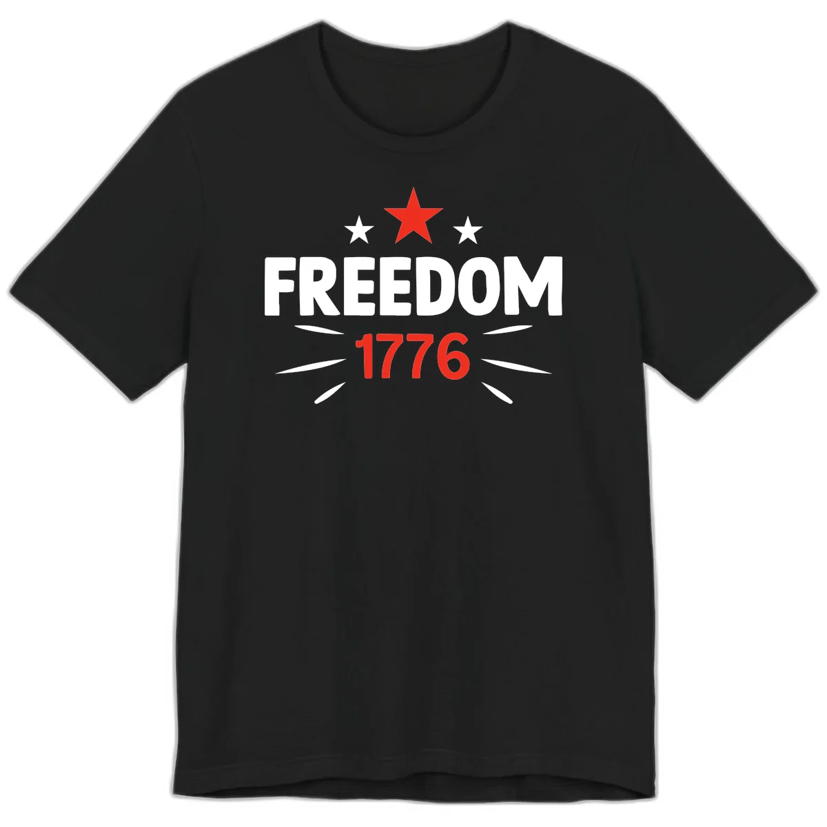 Founding Year 1776 Red Star Premium T-Shirt in Black