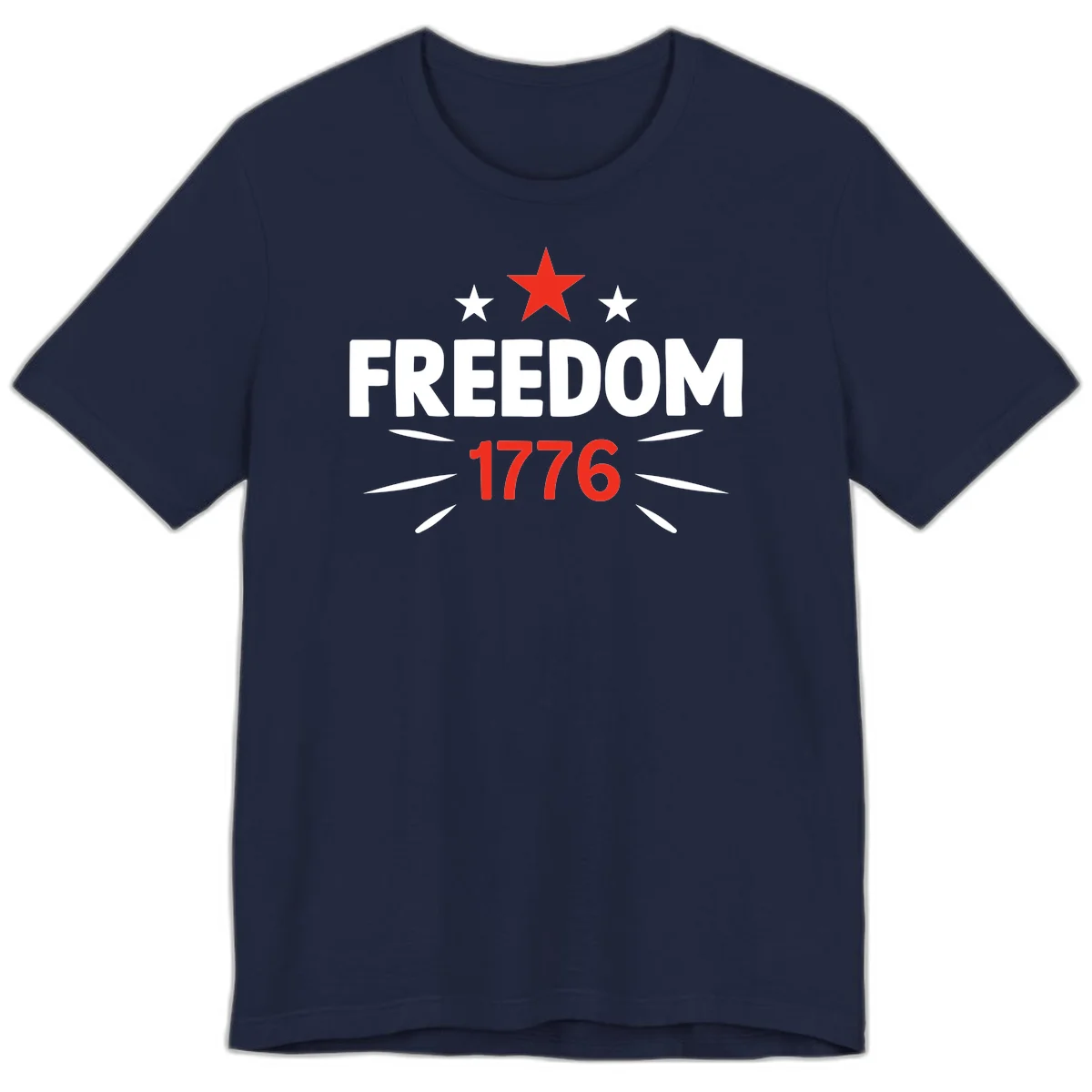 Founding Year 1776 Red Star Premium T-Shirt in Navy
