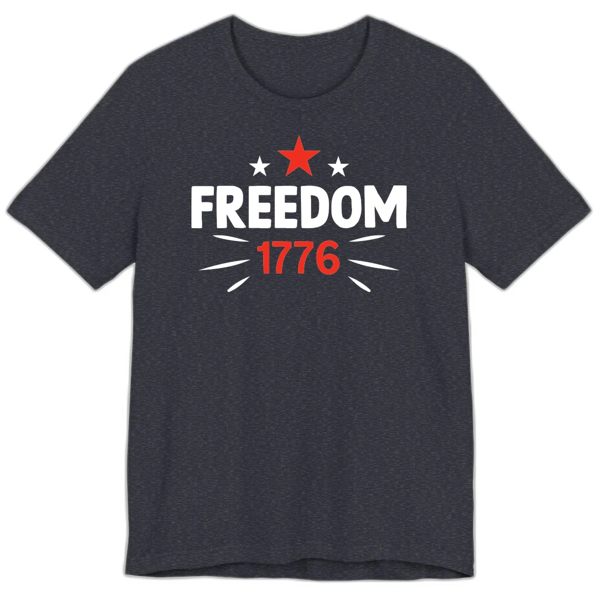 Founding Year 1776 Red Star Premium T-Shirt in Heather Navy