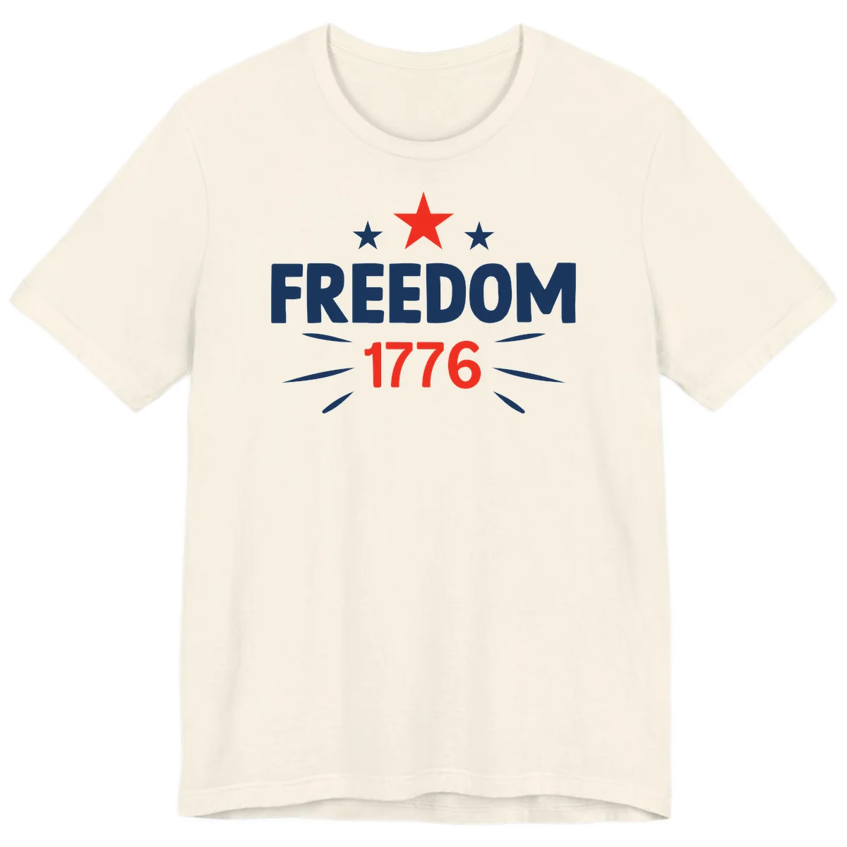 Founding Year 1776 Red Star Premium T-Shirt in Natural
