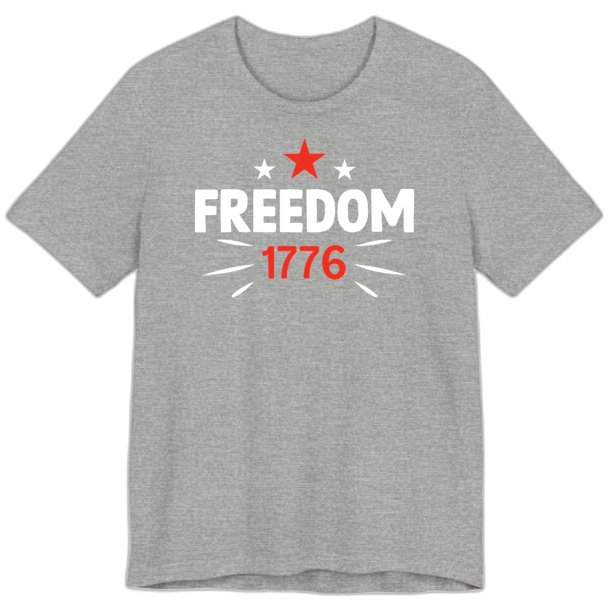 Founding Year 1776 Red Star Premium T-Shirt in Athletic Heather